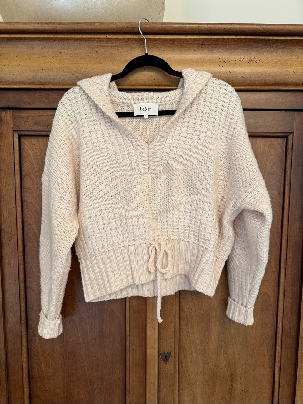ba&sh Cream Textured Open-Front Cardigan - Picture 2 of 6